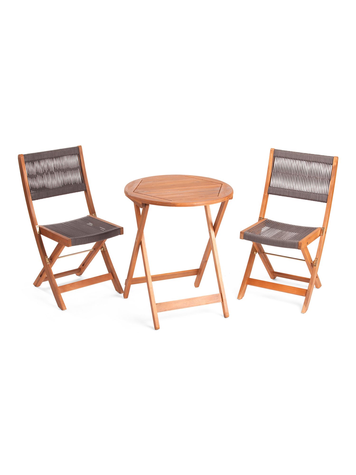 Acacia Wood And Rope Bistro Set | Furniture & Lighting | Marshalls | Marshalls