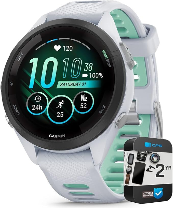 Garmin Forerunner 265S GPS Smartwatch Whitestone/Neo Tropic, 010-02810-04, Bundle with 2 YR CPS E... | Amazon (US)