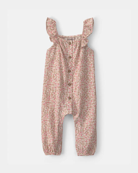 Baby Girl Floral Jumpsuit - Pink | Carter's | Carter's Inc