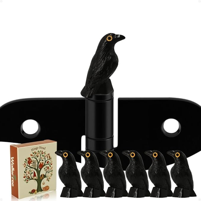Black Crows Door Hinge Toppers Set of 6 - Spooky Black Raven Miniature Hinge Heads Decorative Top... | Amazon (US)