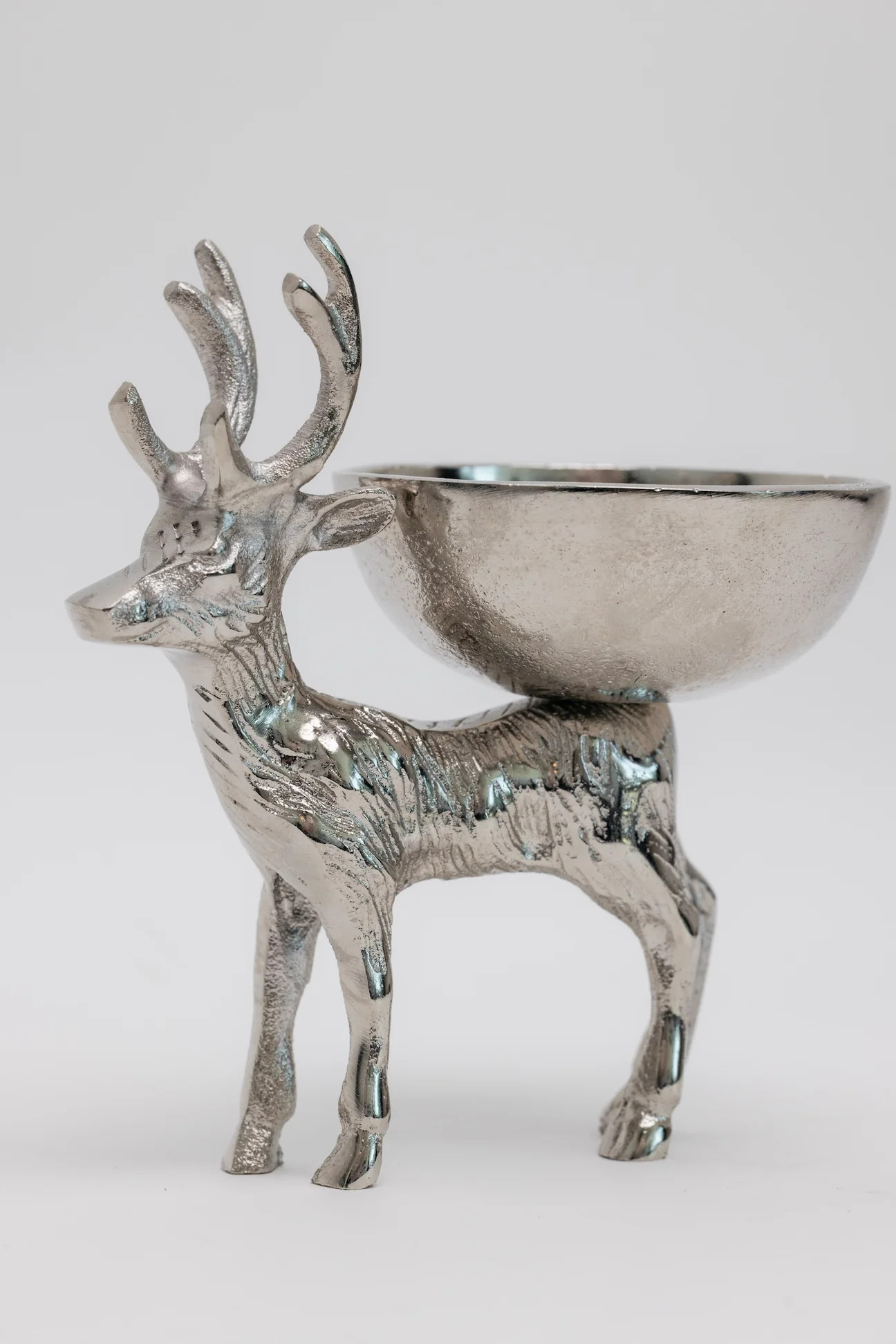Aluminum Reindeer Bowl - Silver | THELIFESTYLEDCO