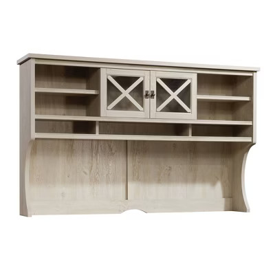 40" Large Costa Hutch Chalked Chestnut - Sauder: Cottage-Inspired Organizer with Adjustable Shelves | Target