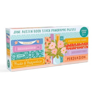 Pippi Post - Jane Austen Book Stack Panoramic Jigsaw Puzzle 400 Pcs Jigsaw Puzzle | Target