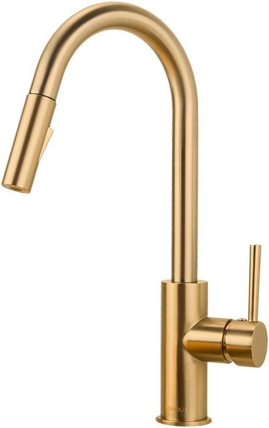 Gold Kitchen Faucet with Pull Down Sprayer, Kitchen Faucet Sink Faucet with Pull Out Sprayer, Sin... | Amazon (US)