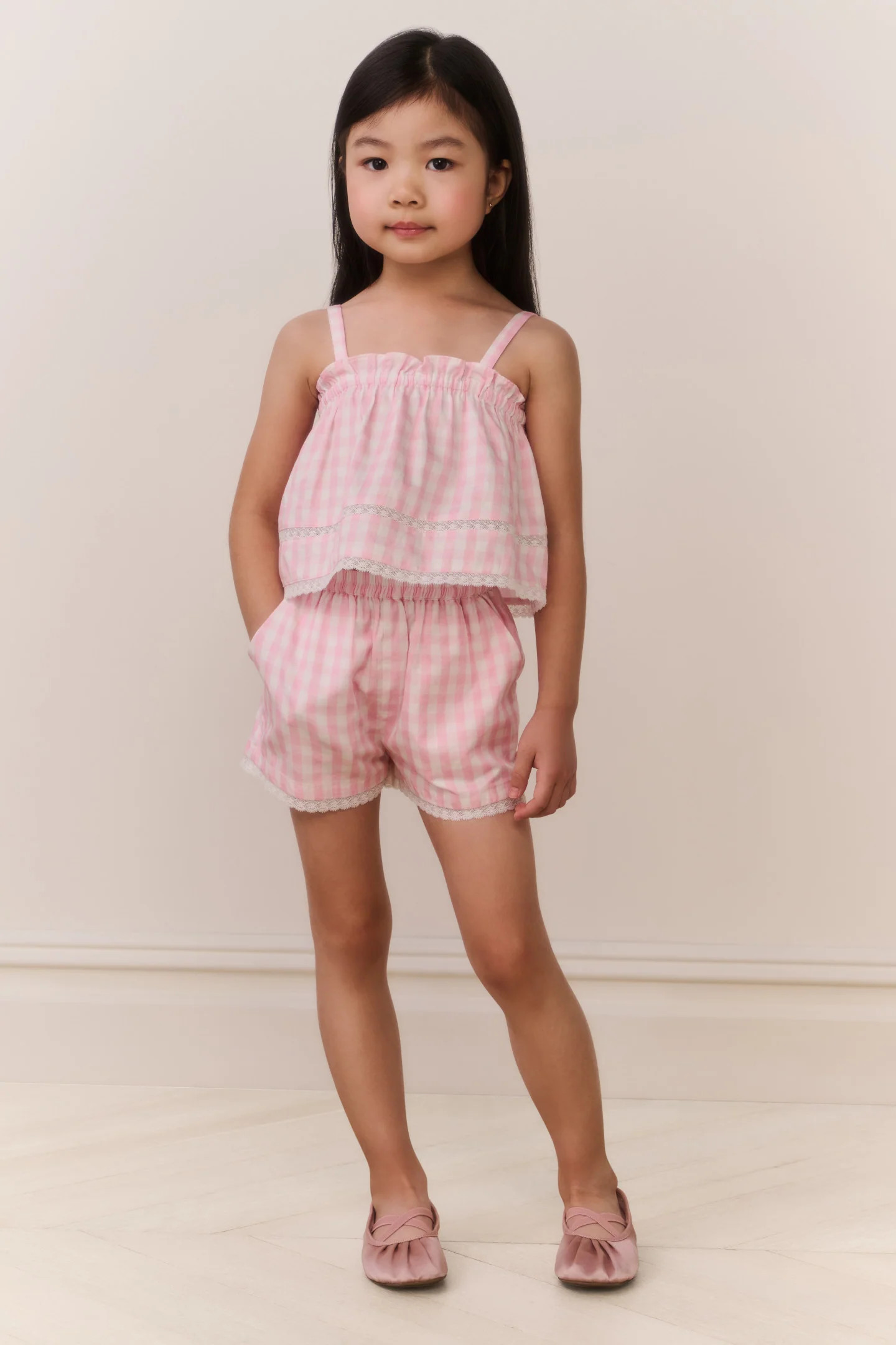 Little Girls Georgie Gingham Shorts | LoveShackFancy