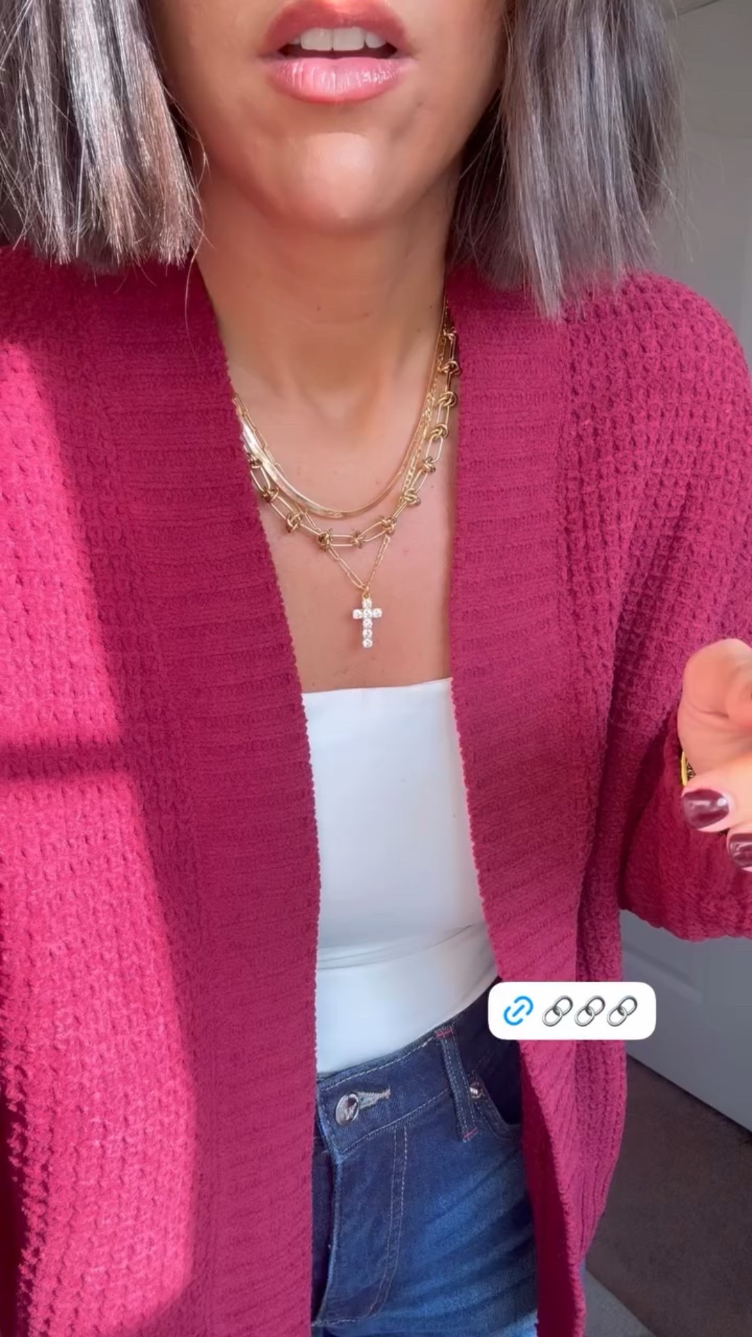 Size small in cardigan 
Size 2 in jeans 

#LTKSeasonal #LTKdayinmylife #LTKSaleAlert