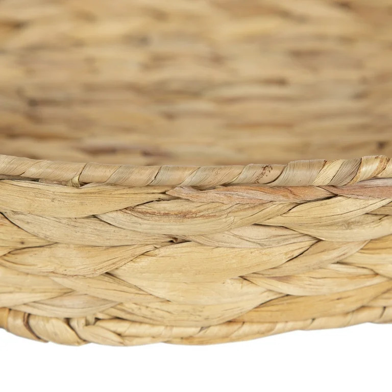 Better Homes & Gardens 16" Round Water Hyacinth Woven Tray, Tan | Walmart (US)