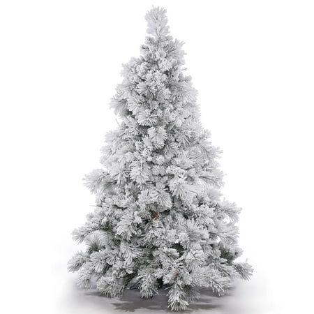 Vickerman 7.5 Flocked Alberta Artificial Christmas Tree Unlit | Walmart (US)