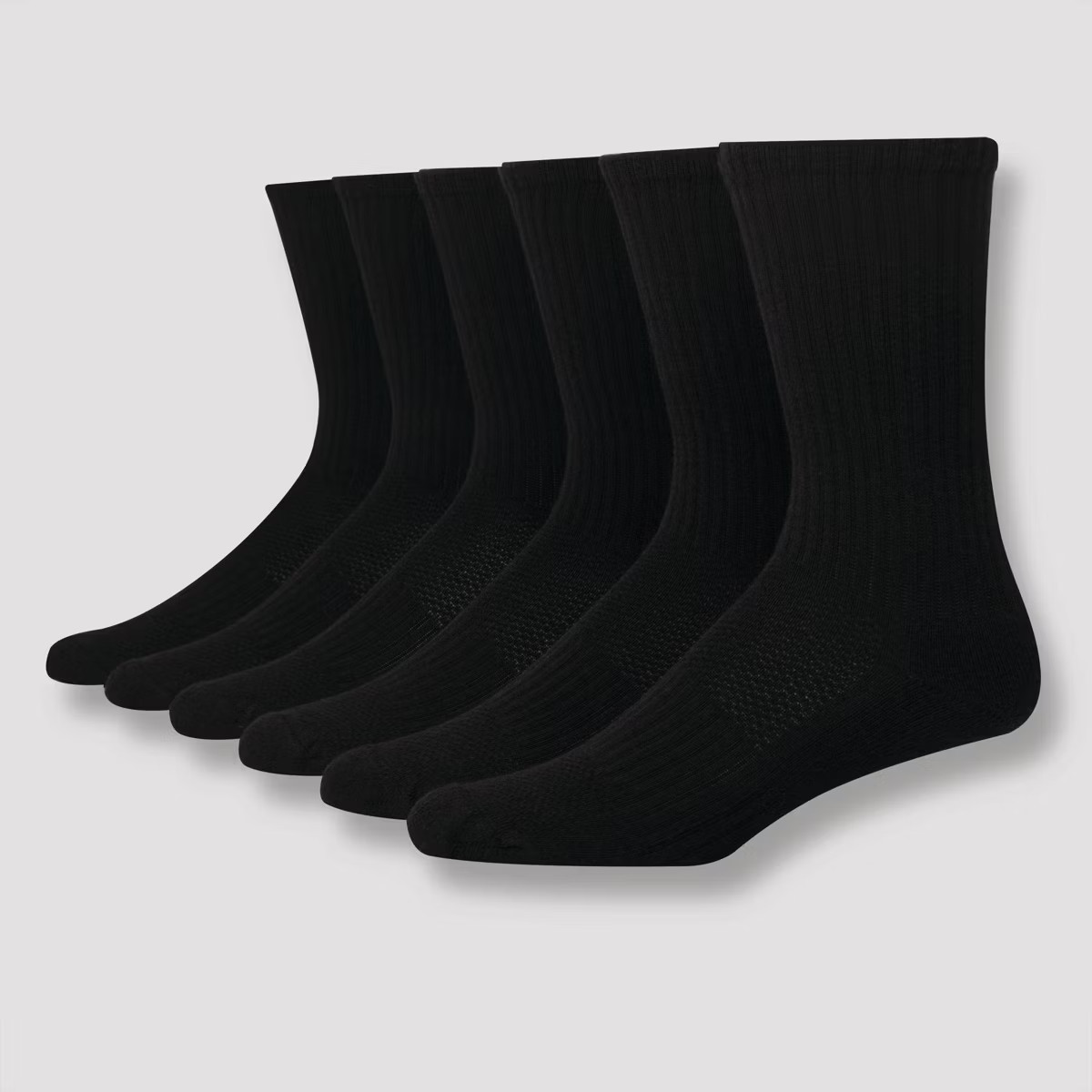 Men's Hanes Premium Performance Cushioned Crew Socks 6pk - Black 6-12 | Target