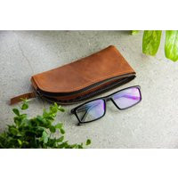 Leather Glasses Case, Reading Case, Pencil Sunglass, Case Leather, Brown | Etsy (US)