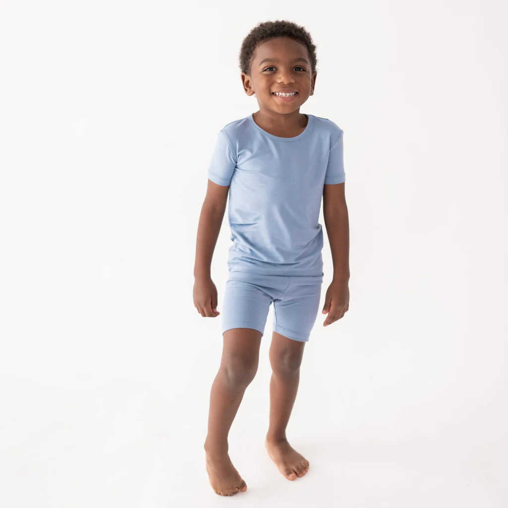 Short Sleeve Pajamas in Slate | Kyte Baby