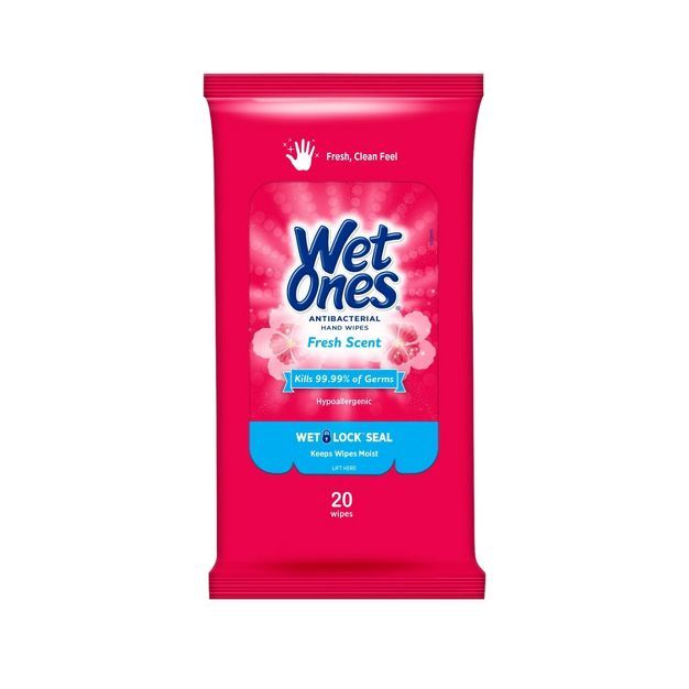 Wet Ones Antibacterial Hand Wipes Travel Pack - Fresh Scent - 20ct | Target