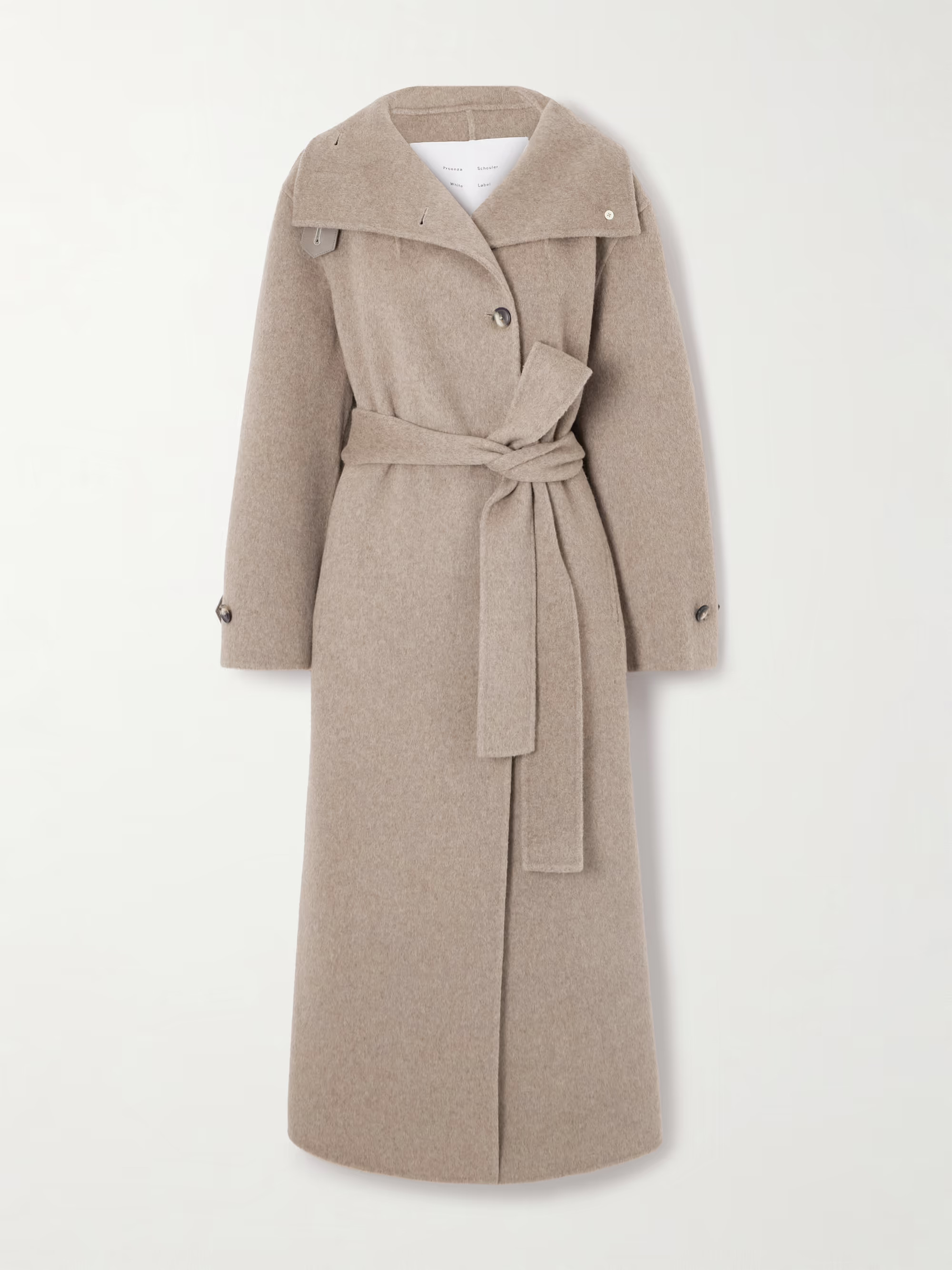 Corey belted leather-trimmed wool-blend coat | NET-A-PORTER (US)