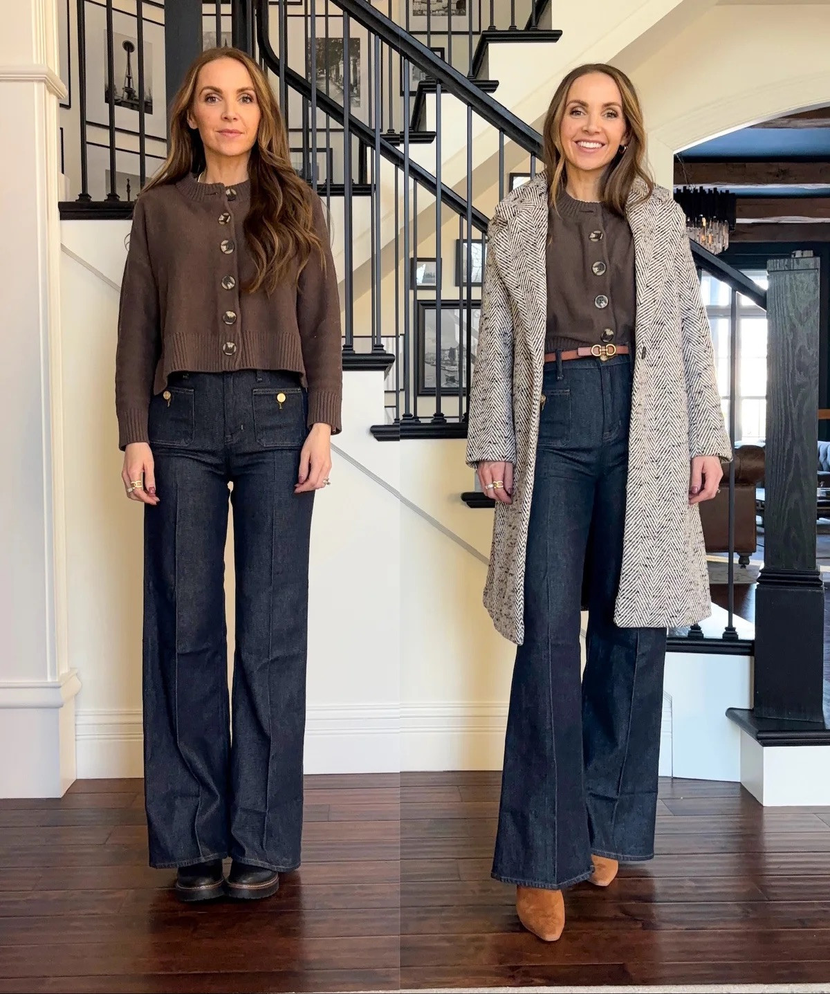 Styling vs wearing winter outfits with @quince viral sweater + @j.crew wide leg jeans + @kohls herringbone wool coat 

#LTKStyleTip #LTKSeasonal #LTKWorkwear