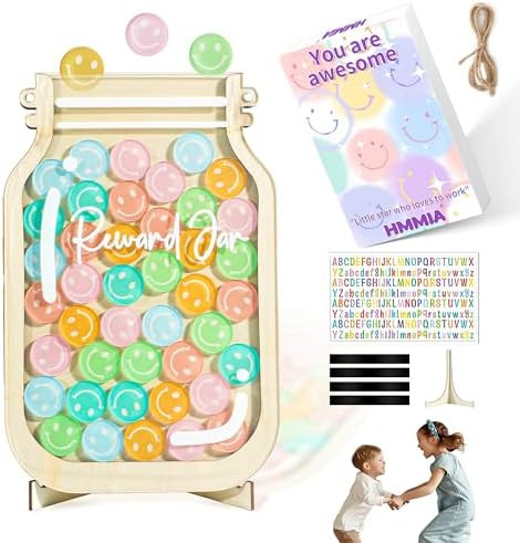 Personalized Magnetic Reward Jar, Smiley Faces Jar with Colorful Letter Stickers, Ideal for Class... | Amazon (US)