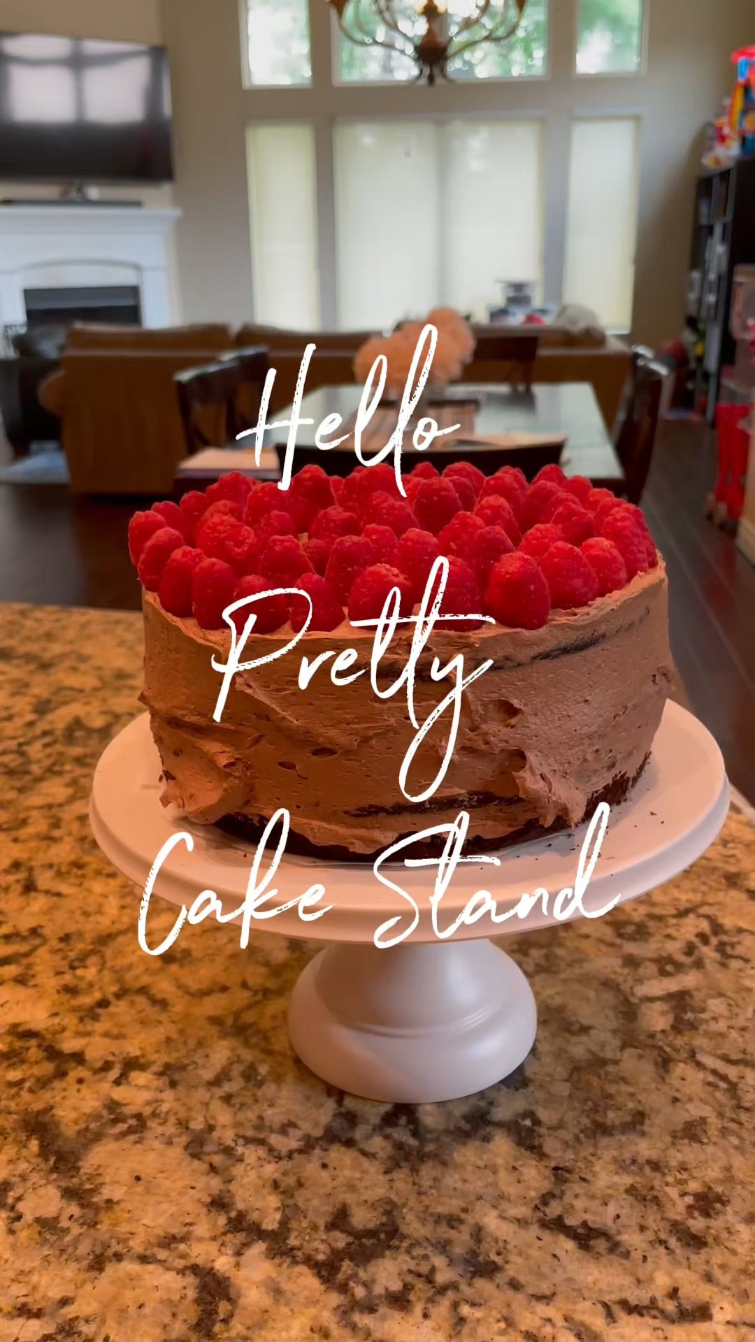 Pretty cake stand. 
This is my favorite cake stand. The cake stand breaks down for easy storage and a small cabinet footprint. 
This is the chocolate raspberry jam cake I made for my husband. It was so good! 

#LTKOver40 #LTKfoodie #LTKstorytime