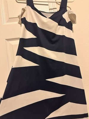 White And Blue Woman Dress Size Medium Perfect For The Summer Sleeveless | eBay | eBay US