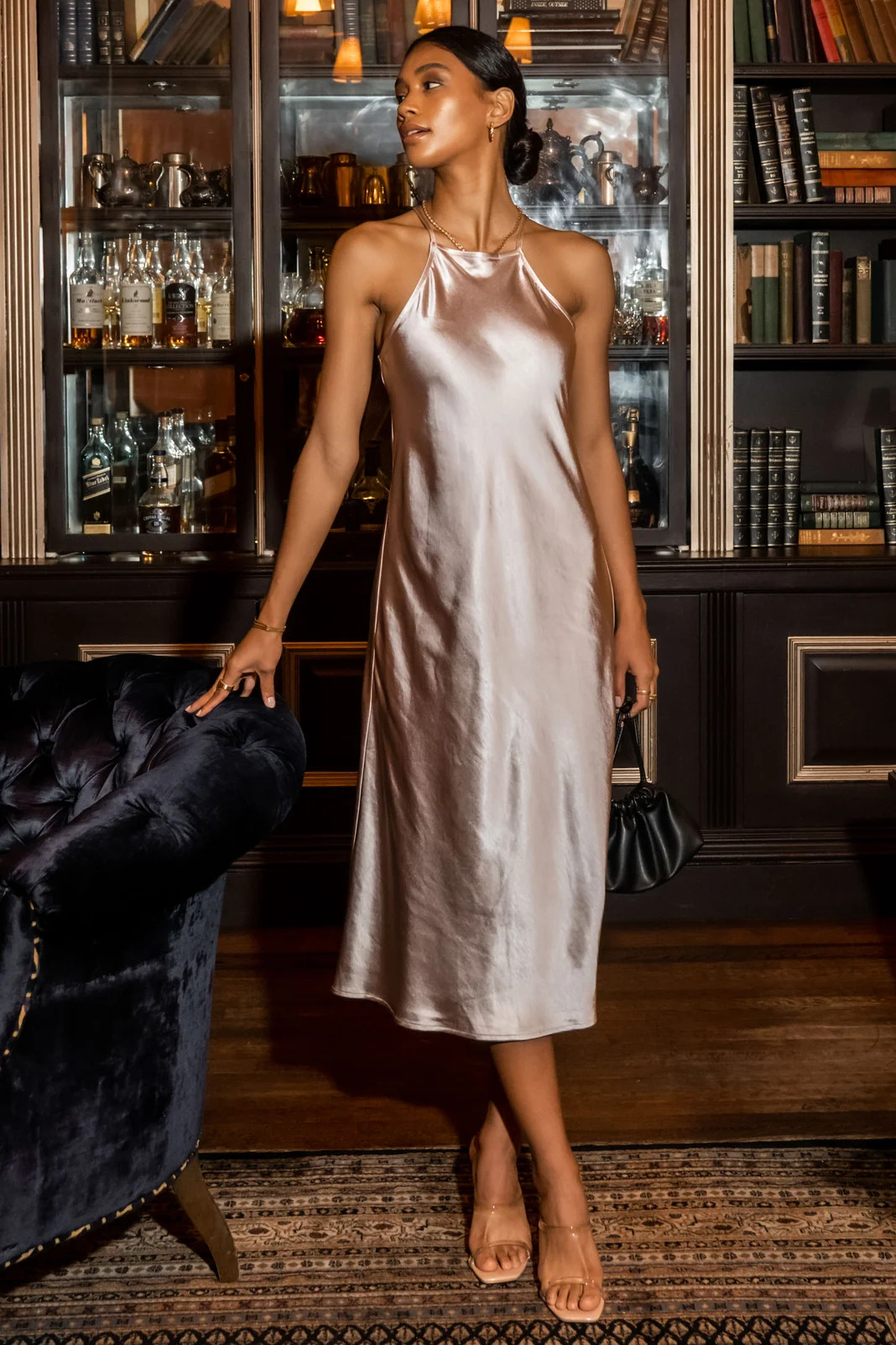 Brynn Midi Dress in Champagne - FINAL SALE - böhme | Böhme US