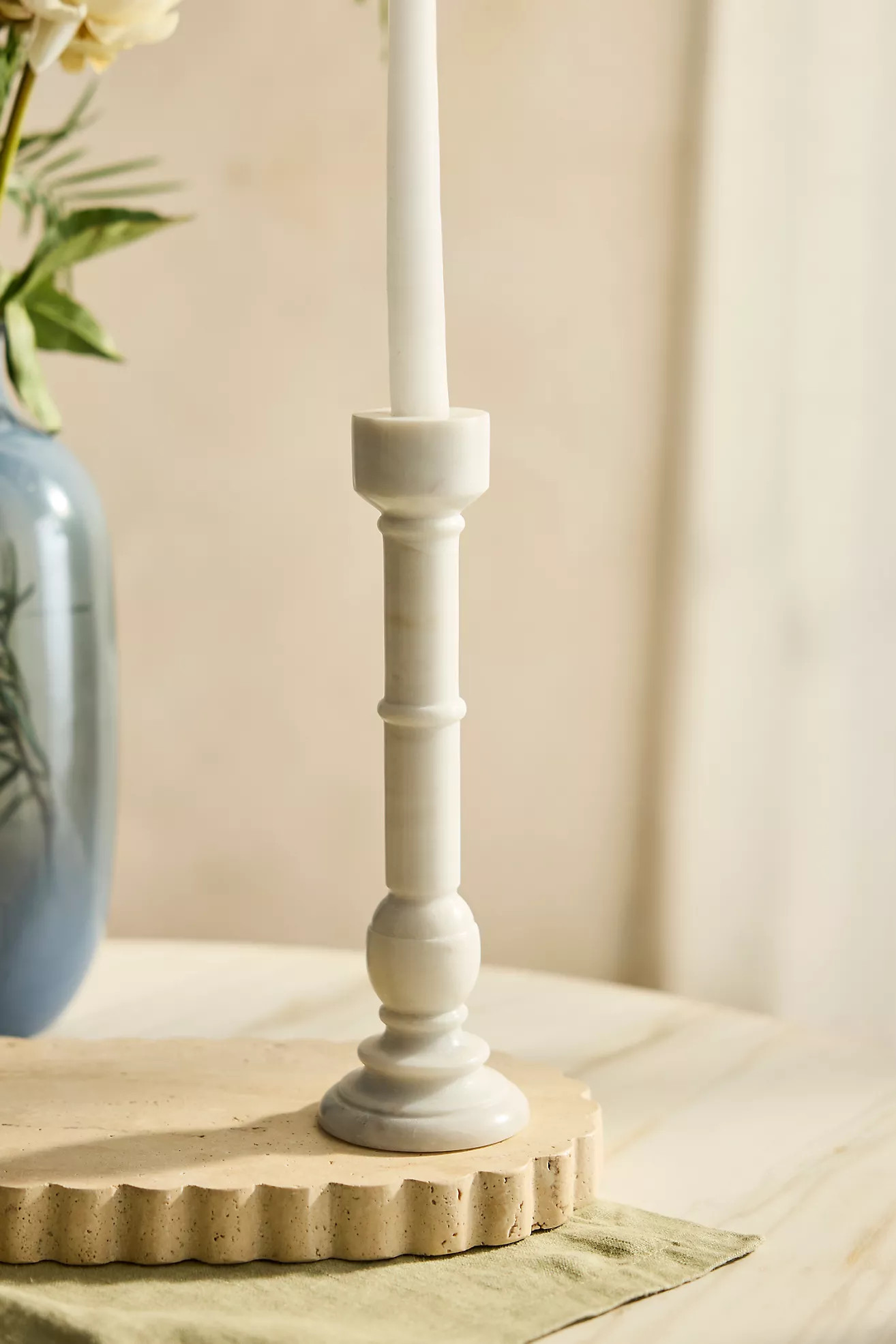 White Marble Taper Holder | Anthropologie (US)