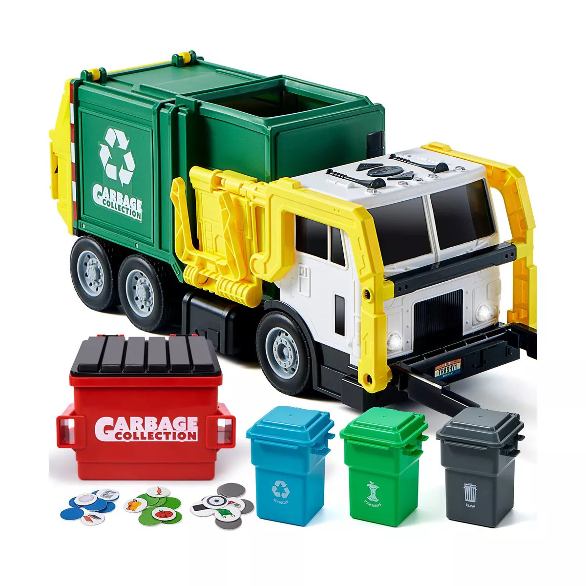SYNCFUN 16" Large Garbage Truck Toys for Boys, Realistic Trash Truck Toy Garbage Sorting Cards fo... | Target