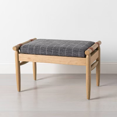 Upholstered Natural Wood Ottoman - Hearth & Hand™ with Magnolia | Target