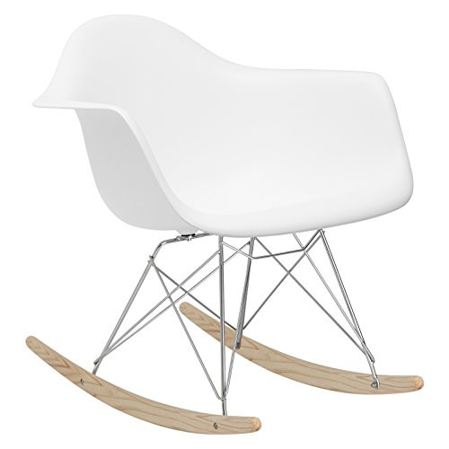 Poly and Bark Eames Style RAR Rocking Chair, White | Amazon (US)
