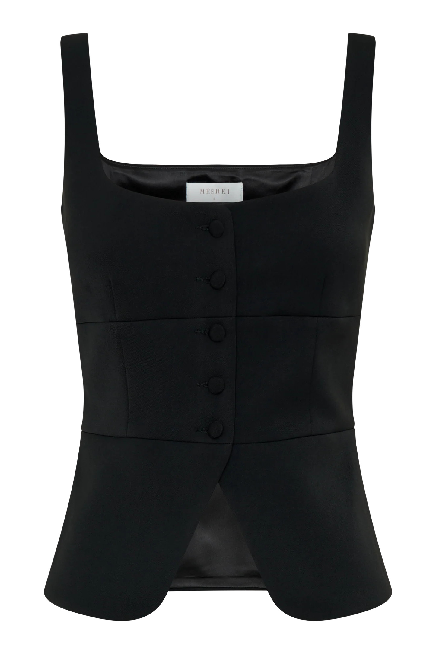 Sunny Suiting Peplum Top - Black | MESHKI US