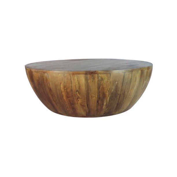 The Urban Port Coffee Table In Round Shape With Distressed Finish - Walmart.com | Walmart (US)