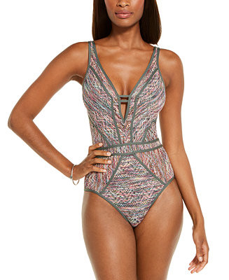 Mesh Tie-Back One-Piece Swimsuit | Macys (US)