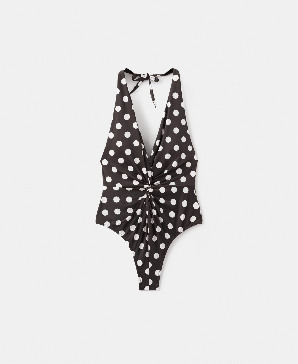 Mango Women's Halter Polka Dot Swimsuit - Brown | Macy's