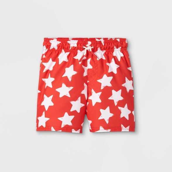 Toddler Boys' Star Print Swim Trunks - Cat & Jack™ Red | Target