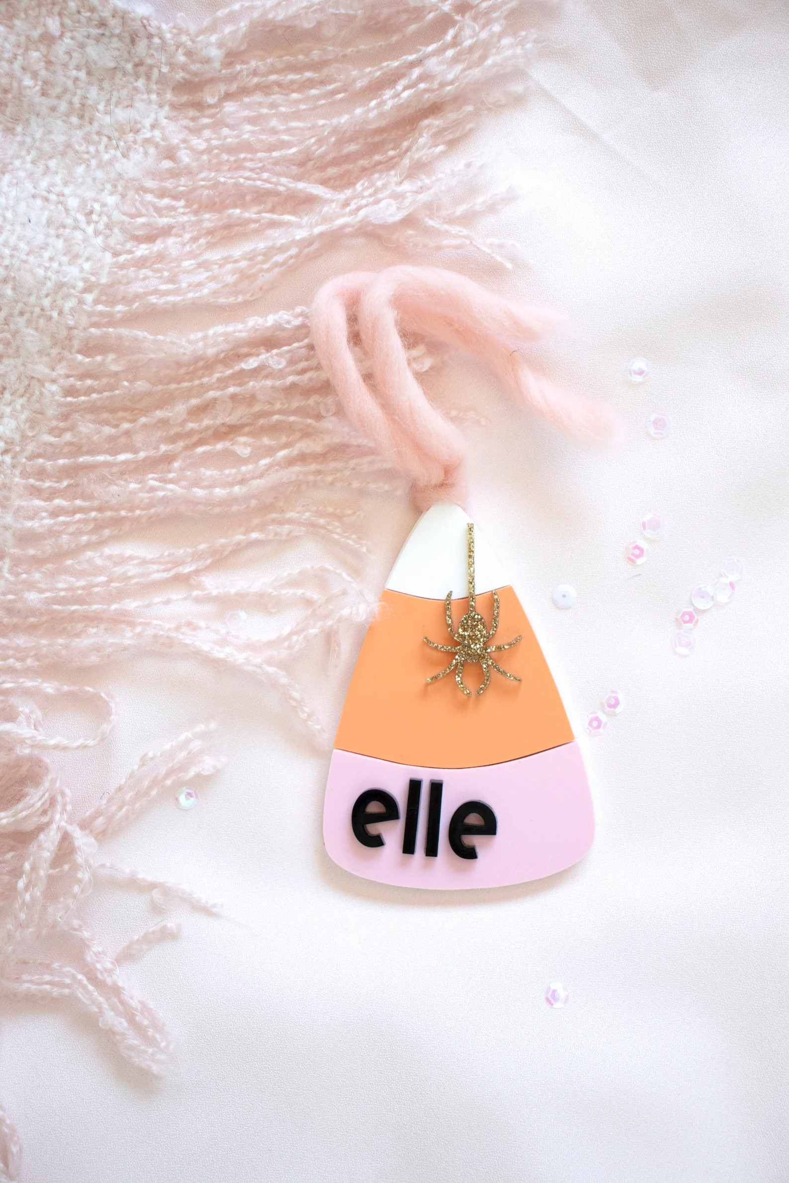 candy corn personalized custom fall gift tag candy spooky season halloween party place card | Etsy (US)