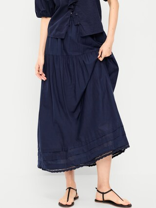 Lace-Trim Maxi Skirt | Old Navy (US)