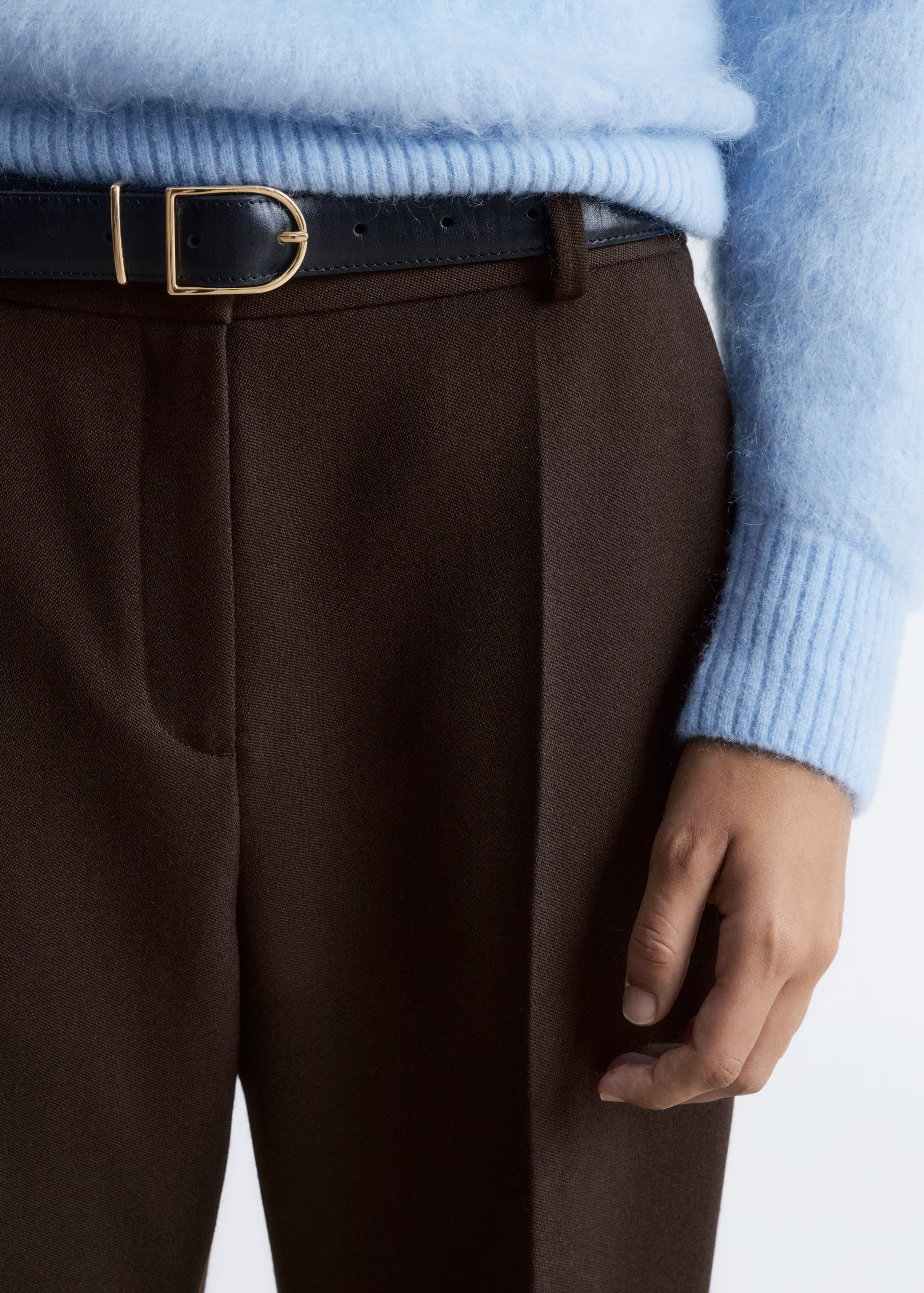 Clothing/Trousers/Flared Press-Crease Wool Trousers£ 119Dark Brown323436bell38404244SIZEFind you... | & Other Stories UK