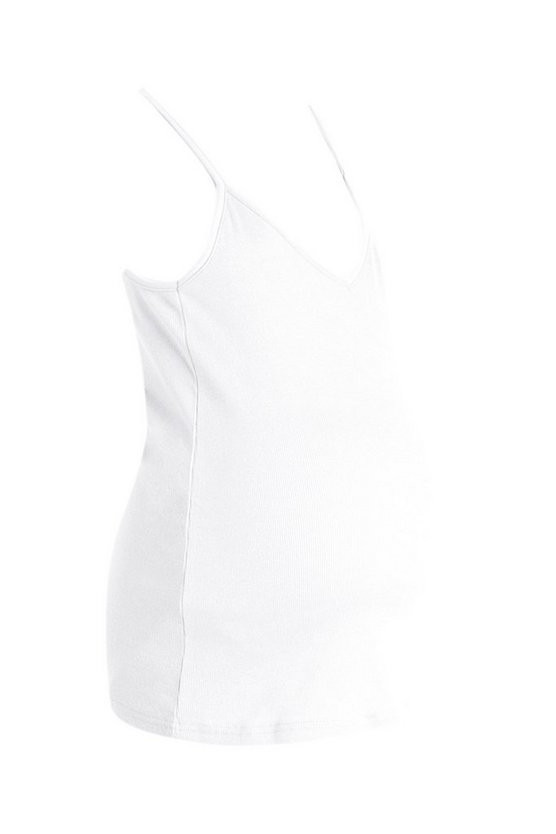 Maternity Ribbed V Neck Camisole | Boohoo.com (US & CA)