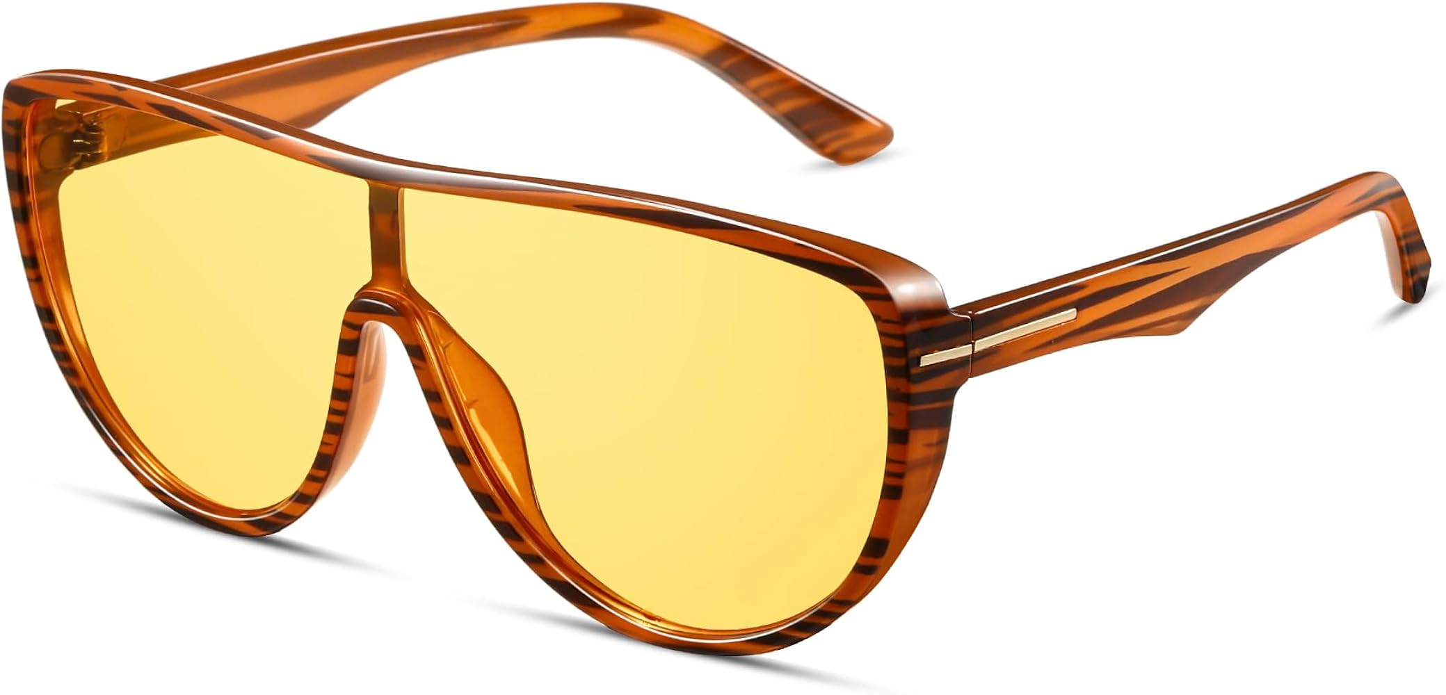 Oversized Aviator Sunglasses for Women Men Retro Big Round Aviators Trendy 70s Vintage Shield Sun... | Amazon (US)