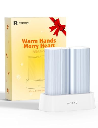 RORRY Hand Warmers Rechargeable 2 Pack, 10000mAh 360° Heating Magnetic Electric Hand Warmer, 24Hrs Warmth Portable Reusable Pocket Heater for Camping Hunting Gifts for Men Women, Blue | Amazon (US)