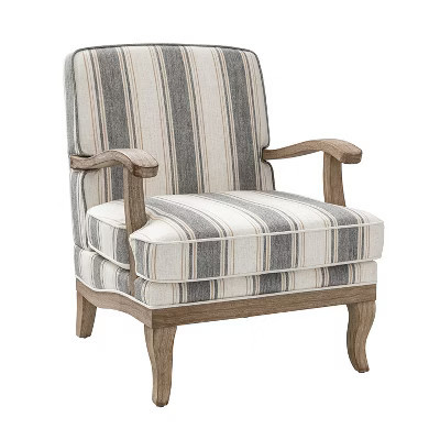 Rinaldo Farmhouse Style Armchair with Romantic Stripes Armchair for Living Room Lounge Bedroom| ART OF LIVING DESIGNS-STRIPE | Target