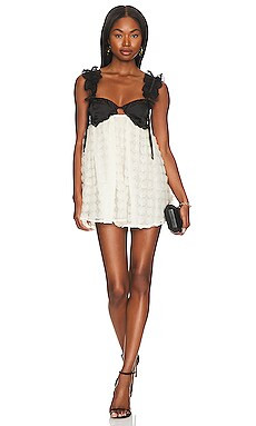 For Love & Lemons Poppy Mini Dress in Ivory from Revolve.com | Revolve Clothing (Global)