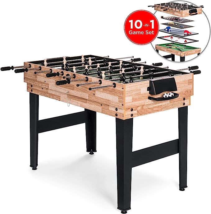 Best Choice Products 10-in-1 Game Table w/Foosball, Pool, Shuffleboard, Ping Pong, Hockey, and Mo... | Amazon (US)