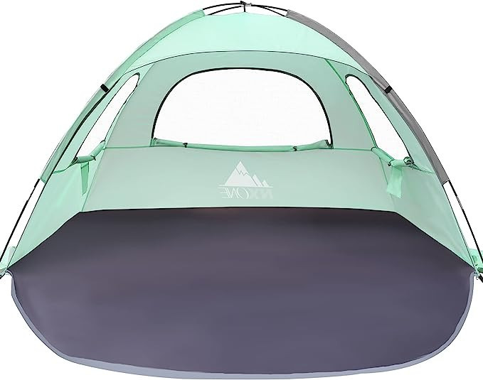 NXONE Beach Tent Sun Shade Shelter for 2-3 Person with UV Protection, Extended Floor, 3 Mesh Roll... | Amazon (US)