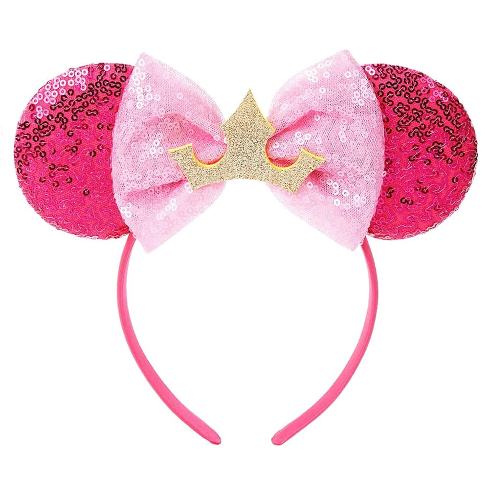 Mouse Ears Headband Bow Glitter Princess Costume Hair Accessories for Women Trip Party Supplies P... | Amazon (US)