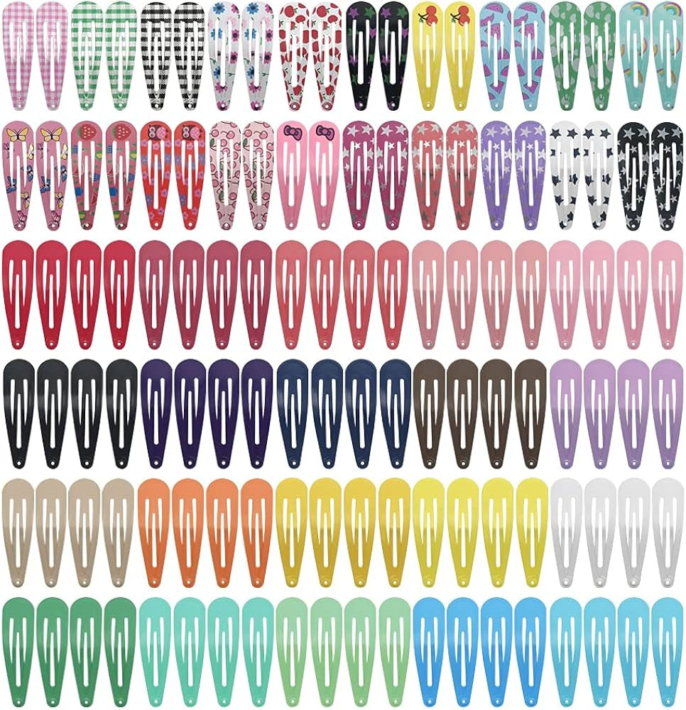 Hair Clips, KUBOM 120-Pack Metal Snap Hair Barrettes Barettes and Hair Clips for Girls,Toddlers,K... | Amazon (US)