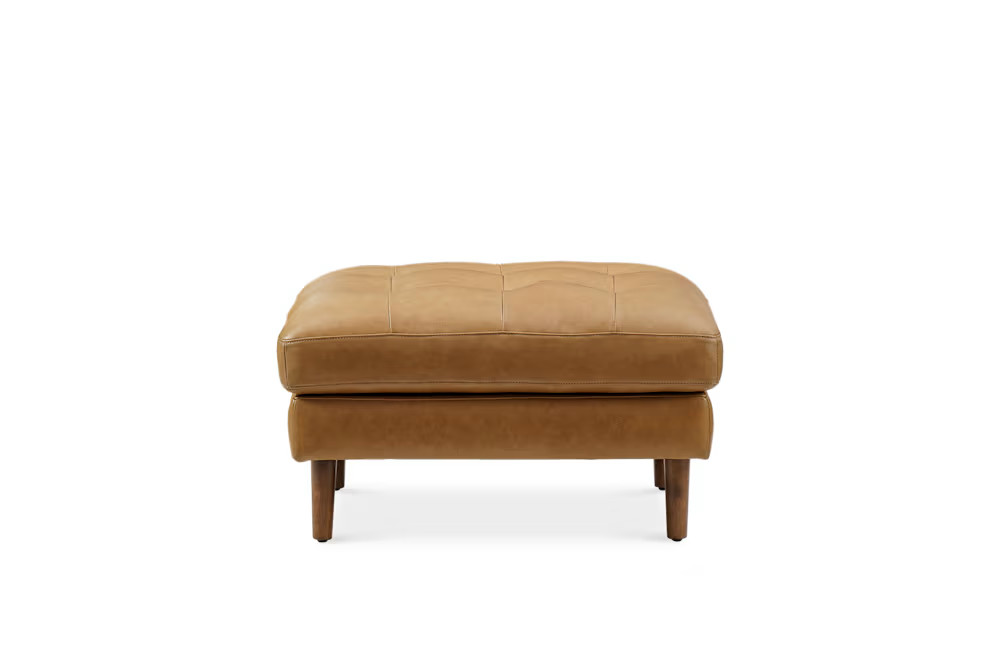 Madison Leather Ottoman | Castlery US