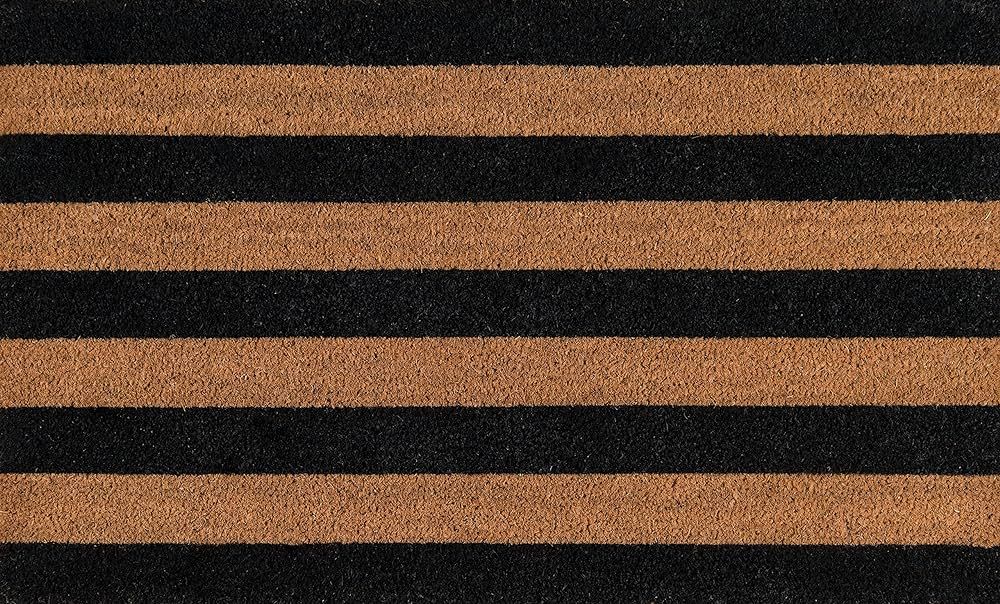Erin Gates by Momeni Park Stripe Black Hand Woven Natural Coir Doormat 1'6" X 2'6" | Amazon (US)