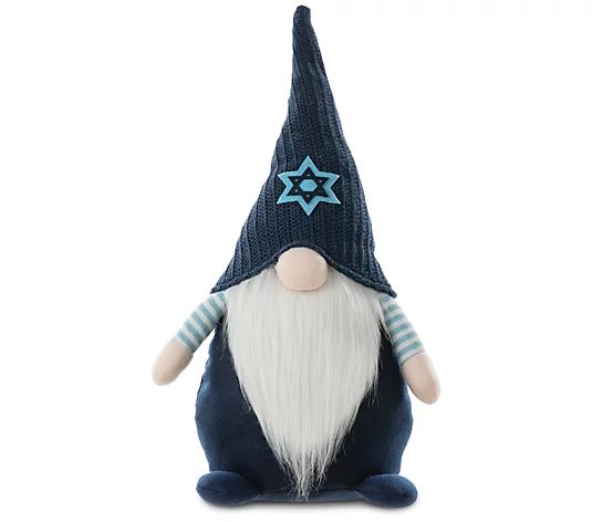 Glitzhome 25" Fabric Standing Hanukkah Gnome - QVC.com | QVC