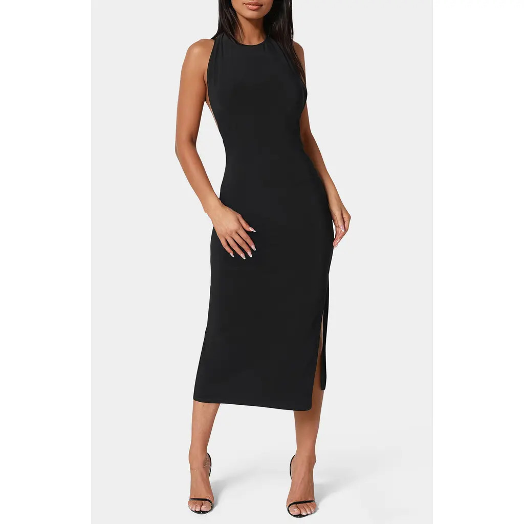 bebe Open Back Halter Neck Dress in Black at Nordstrom Rack, Size X-Small | Nordstrom Rack