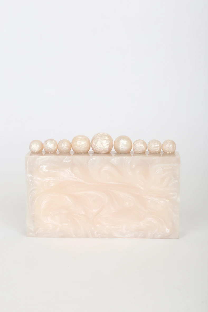 On The List Cream Marble Acrylic Box Clutch | Lulus (US)