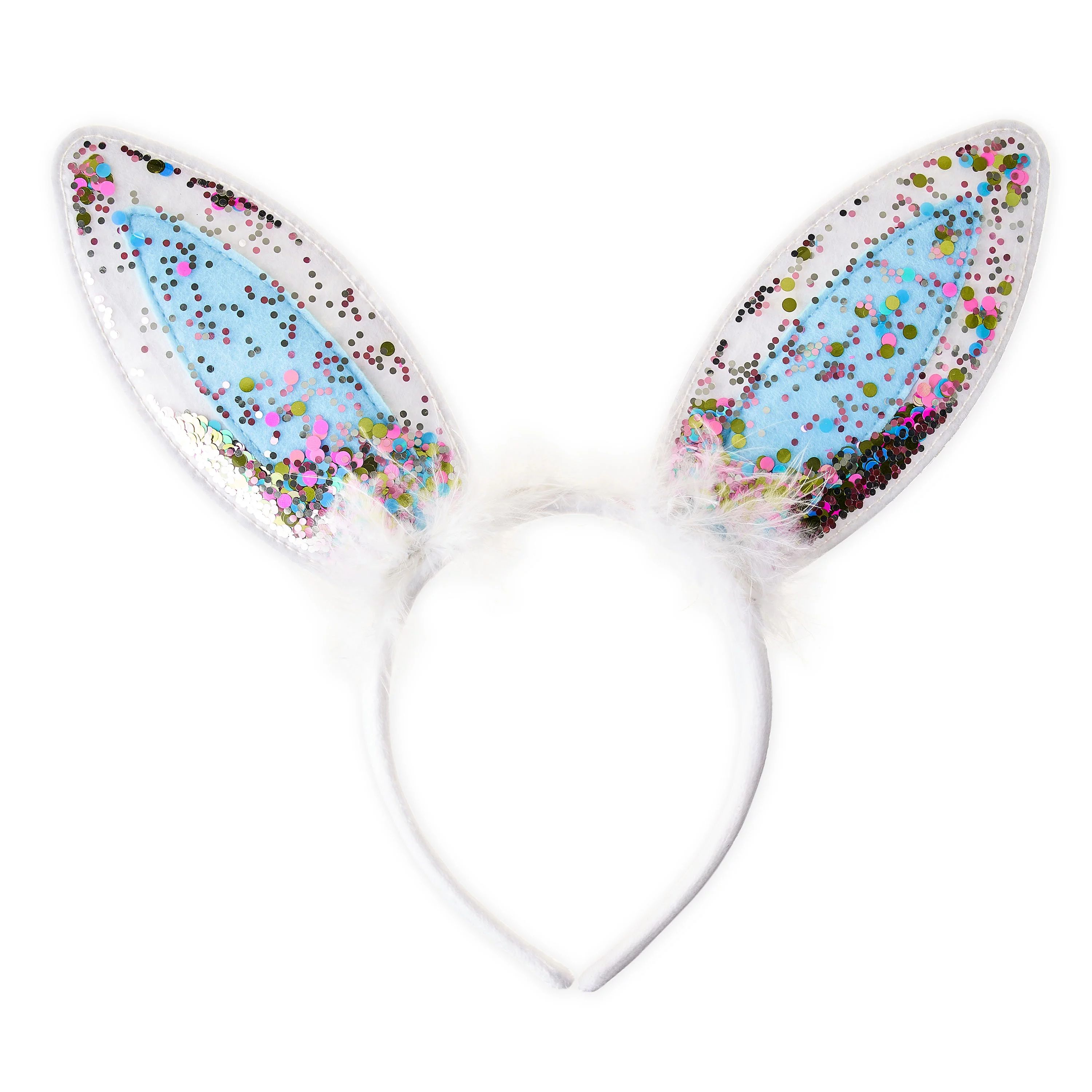 Packed Party 'Funny Bunny' White Confetti-Filled Easter Headband, White Feather | Walmart (US)