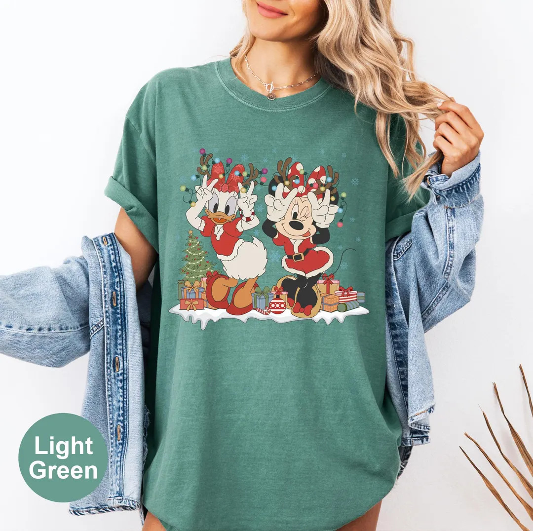 Minnie Daisy Christmas Shirt, Vintage Christmas Shirt, Minnie Daisy Xmas Shirt, Retro Disney Chri... | Etsy (US)